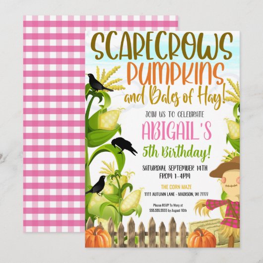 Herfst Birthday Uitnodiging (Voorkant / Achterkant)