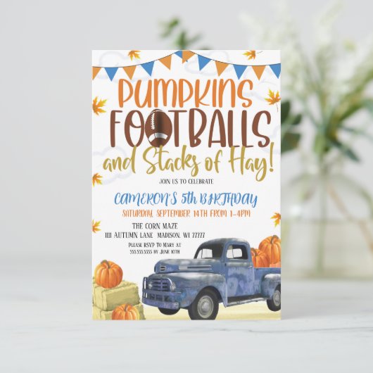 Herfst Birthday Uitnodiging (Staand voorkant)