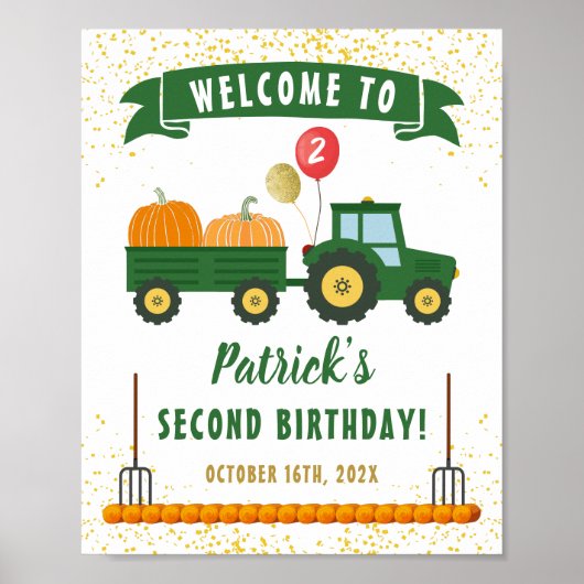 Herfst Birthday Welkom in de herfst Pumpkin Poster (Voorkant)