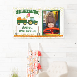 Herfst Birthday Welkomstfoto najaar pomkin Tractor Spandoek