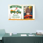 Herfst Birthday Welkomstfoto najaar pomkin Tractor Spandoek (Beurs)