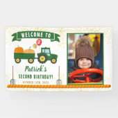 Herfst Birthday Welkomstfoto najaar pomkin Tractor Spandoek (Horizontaal)
