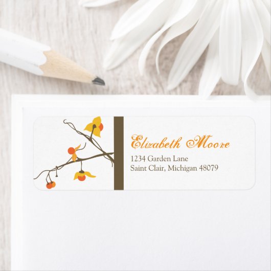 Herfst Bittersweet Retouradreslabel Etiket (Insitu)