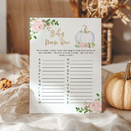 Herfst blaast goudpompoen baby naam race game