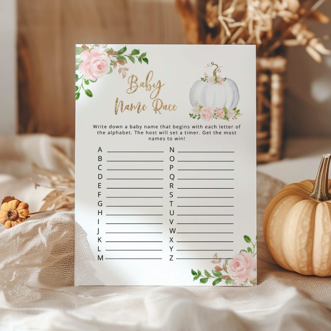 Herfst blaast goudpompoen baby naam race game (Creator heeft geüpload)