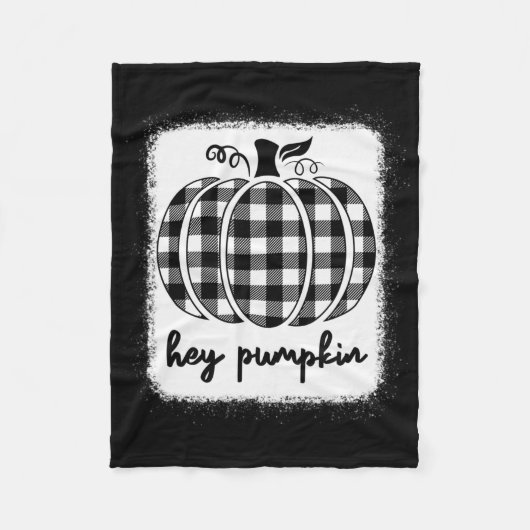 Herfst Black and White Plays Hey Pumpkin 1 Fleece Deken (Voorkant)