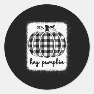 Herfst Black and White Plays Hey Pumpkin 1 Ronde Sticker