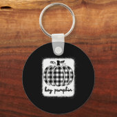 Herfst Black and White Plays Hey Pumpkin 1 Sleutelhanger (Voorkant)