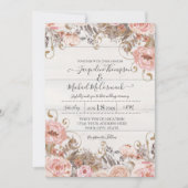 Herfst Black Blush Pink Waterverf Floral Roos Gold Kaart (Voorkant)