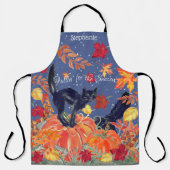 Herfst Black Cat laat pompoen op maat halloween Schort (Voorkant)