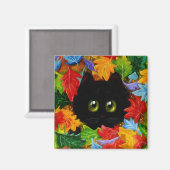 Herfst Black Cats Creationarts Magnet (Voorkant / Achterkant)