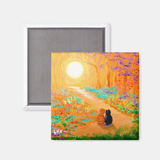 Herfst Black Cats Creationarts Magnet (Voorkant / Achterkant)