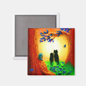 Herfst Black Cats Creationarts Magnet (Voorkant / Achterkant)