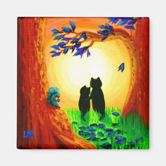 Herfst Black Cats Creationarts Magnet (Voorkant)