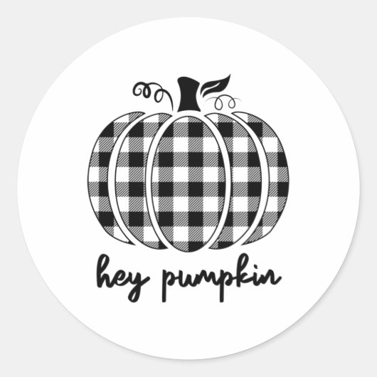 Herfst Black en White Plowkin Ronde Sticker (Voorkant)