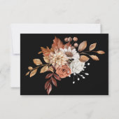 Herfst Black Floral Bouquet Birthday Response Kaar Bedankkaart (Achterkant)