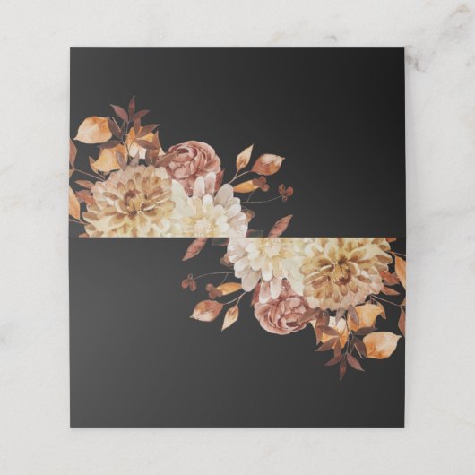 Herfst Black Wedding Plaatskaartje (Buitenkant ongevouwen)