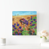 Herfst Blackberry feeën Vierkante Klok (Huis)