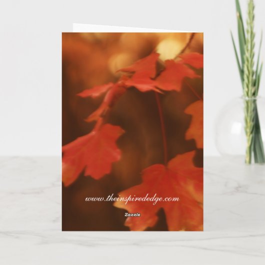 Herfst blad bedankkaart (Achterkant)