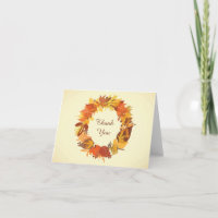 Herfst blad krans bedank kaart