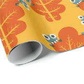 Herfst blad met Schattigee beestjes leuk geel Sina Cadeaupapier (Rol Hoek)