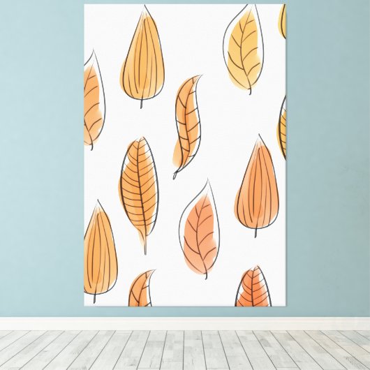 Herfst Blad Patroon Art Canvas Afdruk (Insitu (Houten vloer))