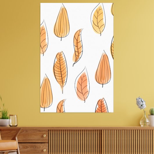 Herfst Blad Patroon Art Canvas Afdruk (Insitu (Woonkamer))