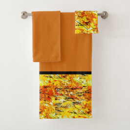 Herfst Blad Patroon Bad Handdoek Set