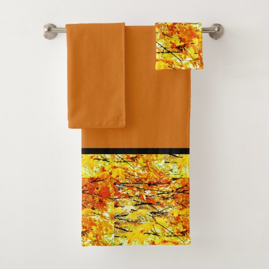 Herfst Blad Patroon Bad Handdoek Set (Insitu)