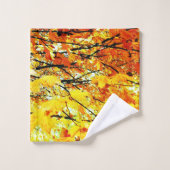 Herfst Blad Patroon Bad Handdoek Set (Wasdoekje)
