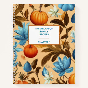 Herfst Blad Pompoen Ontwerp Familie Receptenboek Notitieboek