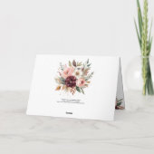 Herfst Blad Roze Bloemen Herfst Krans Baby Dank u Kaart (Achterkant)