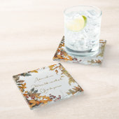 Herfst blad typografie coaster glazen onderzetter (Schuin)