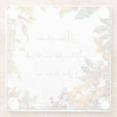 Herfst blad typografie coaster glazen onderzetter (Achterkant)