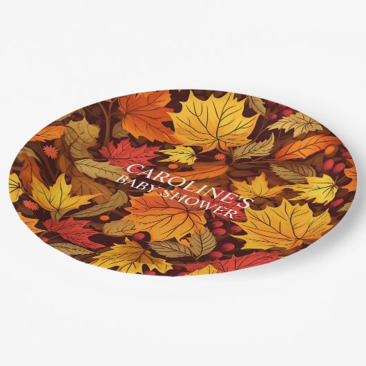 Herfst bladeren Baby shower papier Borden Papieren Bordje (Gekanteld)