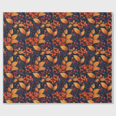 Herfst bladeren bessen & takken inpakpapier (Vlak)