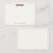 herfst bladeren bordeaux elegante bruiloft paar notitiekaartje (Voorkant / Achterkant)