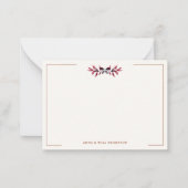 herfst bladeren bordeaux elegante bruiloft paar notitiekaartje (Voorkant)