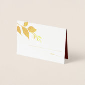 Herfst bladeren Bourgondische bruiloft plaats kaar Folie Kaarten (Voorkant)