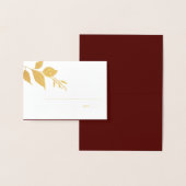 Herfst bladeren Bourgondische bruiloft plaats kaar Folie Kaarten (Display)