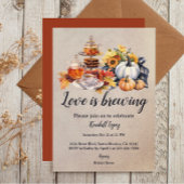 Herfst bladeren bruids thee liefde is brouwen kaart