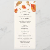 Herfst bladeren bruiloft ceremonie programma programmakaart (Voorkant)