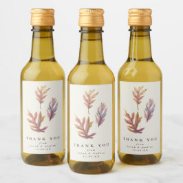 Herfst bladeren bruiloft dank u wijn label wijn etiket