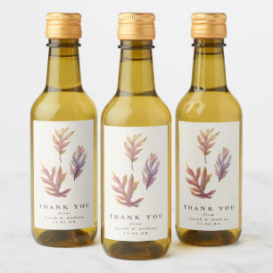 Herfst bladeren bruiloft dank u wijn label wijn etiket