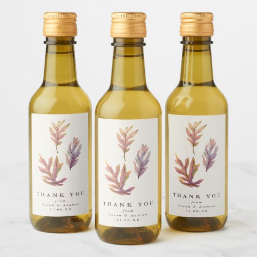 Herfst bladeren bruiloft dank u wijn label wijn etiket (Flessen)