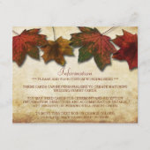 Herfst bladeren bruiloft invoegen Kaart (Voorkant)