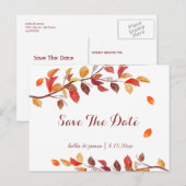 Herfst Bladeren Bruiloft Save The Date Kaarten (Voorkant / Achterkant)