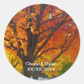 Herfst bladeren bruiloft stickers (Voorkant)