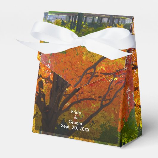 herfst bladeren bruiloft tent doos bedankdoosjes (Voorkant Zijde)