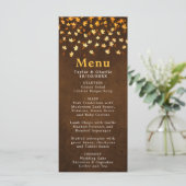 Herfst bladeren bruin en goud bruiloft menu (Staand voorkant)